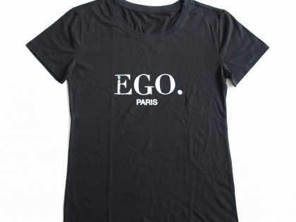 Tshirt noir, 100% coton, avec sérigraphie logo